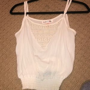 Cropped White Tank Top Blouse